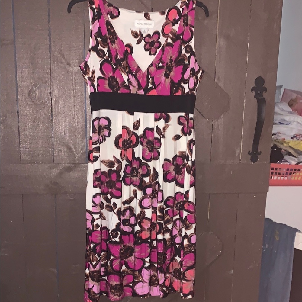 Ronni Nicole Pink Sleeveless V-Neck Midi Sundress